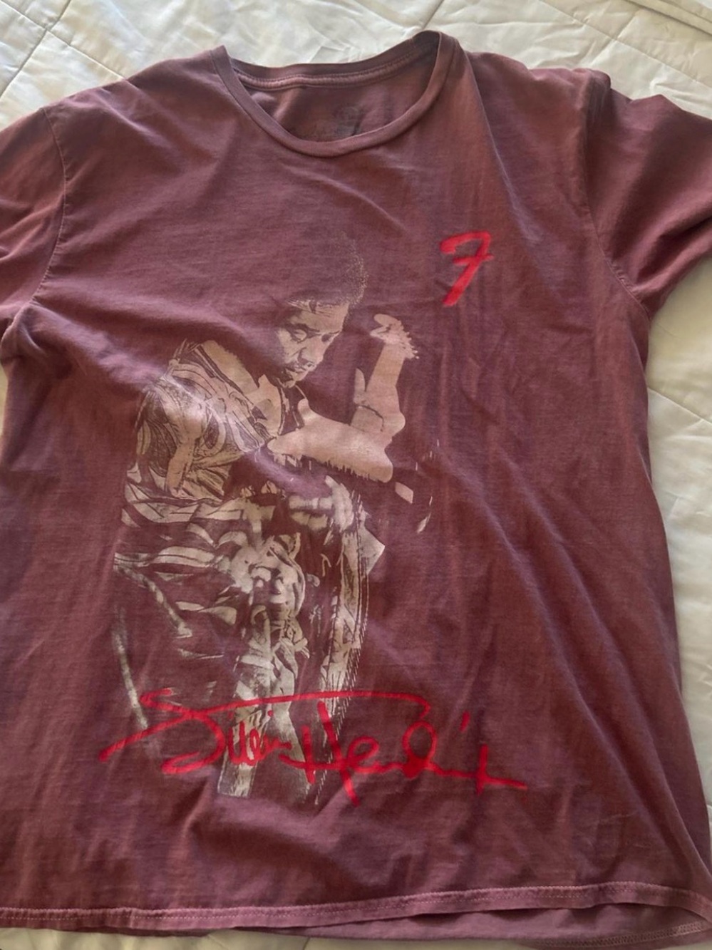 Fender Maroon Graphic Short Sleeve Tee with Red Accents